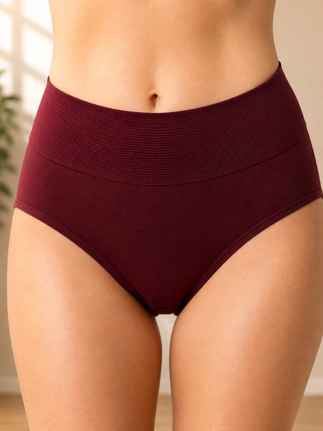 Women's High Waist Tummy Control Panties Pack of 3 | Broad Elastic Waistband | Soft Stretch Shapewear Briefs - Image 2