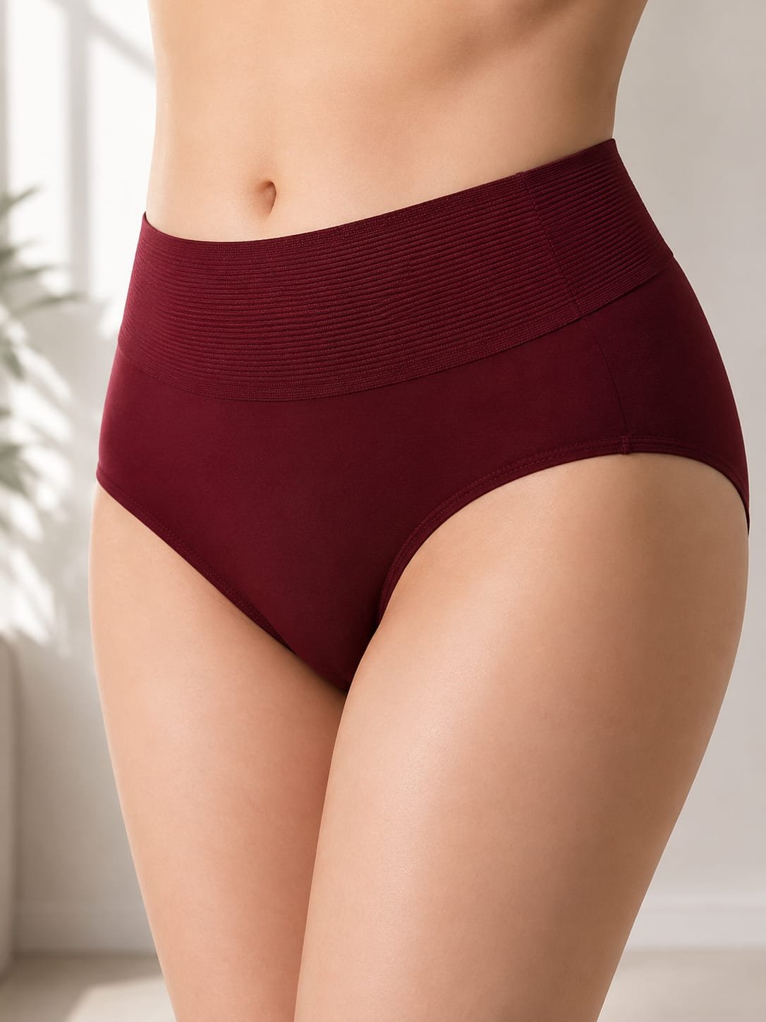 Women's High Waist Tummy Control Panties Pack of 3 | Broad Elastic Waistband | Soft Stretch Shapewear Briefs - Image 3
